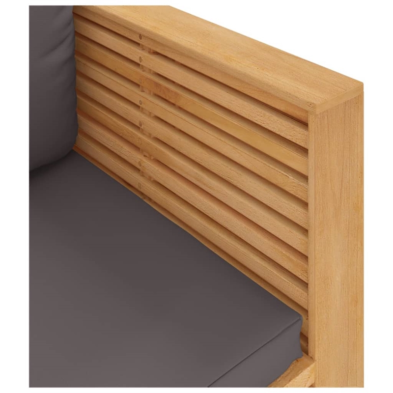 vidaXL Sofa Chair in Dark Grey and Natural Wood