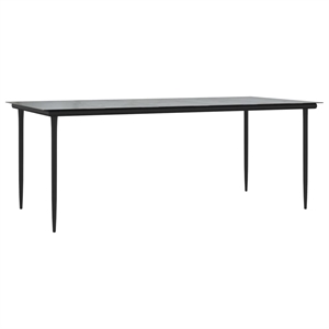 vidaXL Powder-Coated Steel Large Durable Dining Table in Black