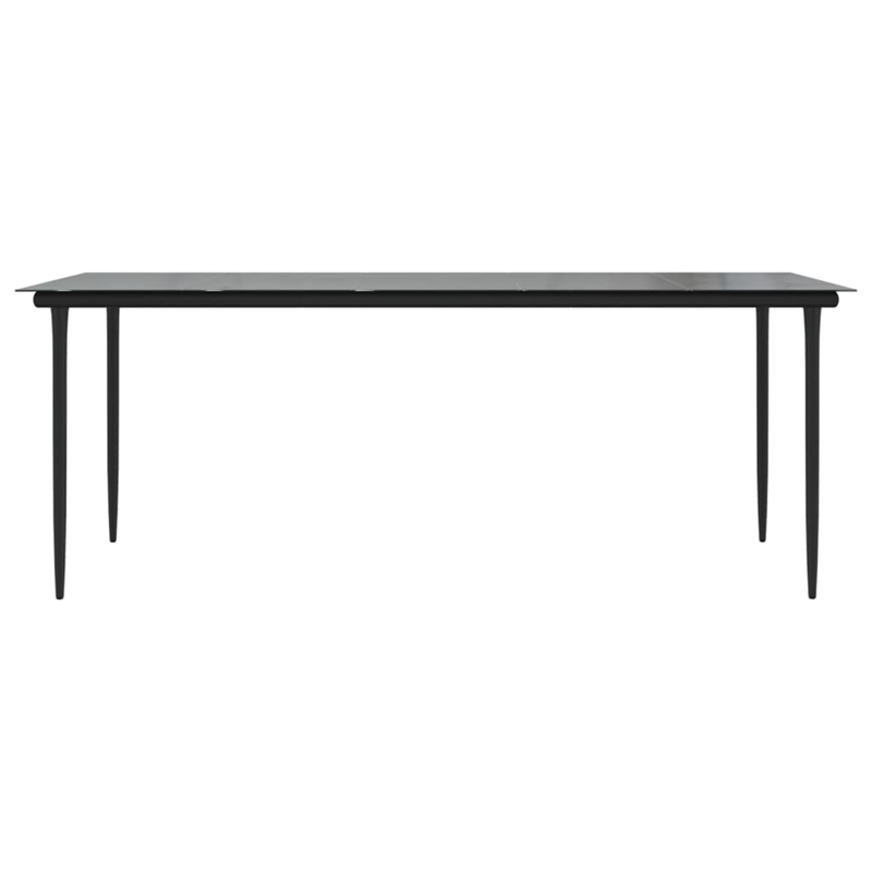 vidaXL Powder-Coated Steel Large Durable Dining Table in Black