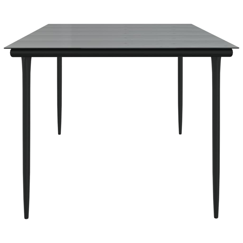 vidaXL Powder-Coated Steel Large Durable Dining Table in Black