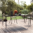 vidaXL Powder-Coated Steel Large Durable Dining Table in Black