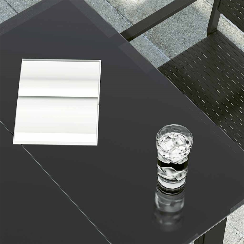 vidaXL Powder-Coated Steel Dining Table in Black