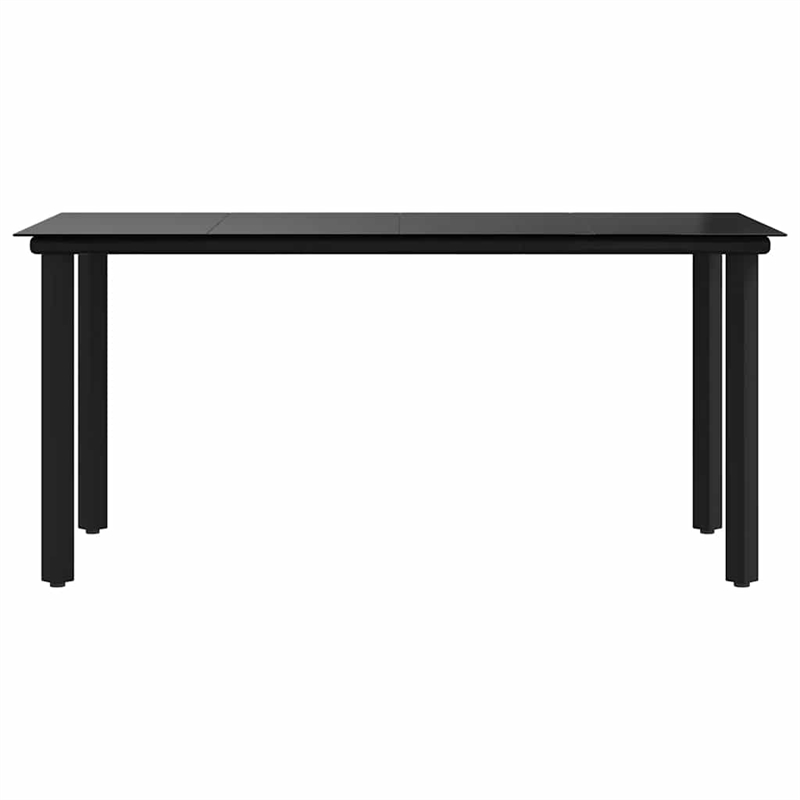 vidaXL Powder-Coated Steel Dining Table in Black