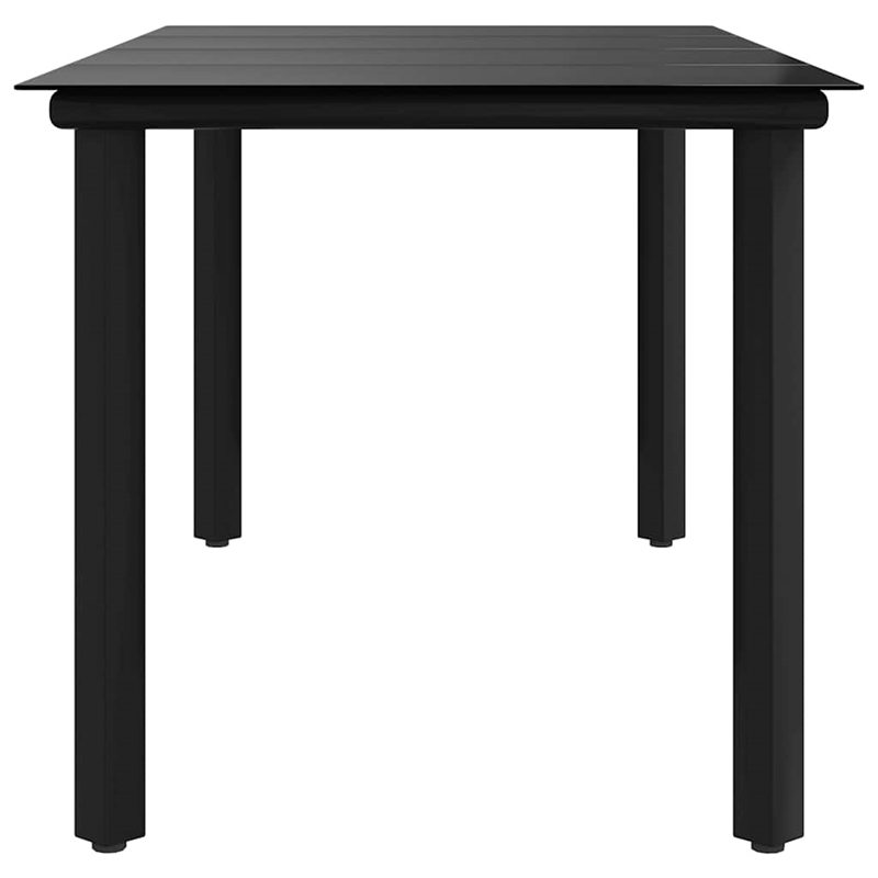 vidaXL Powder-Coated Steel Dining Table in Black
