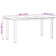 vidaXL Powder-Coated Steel Dining Table in Black