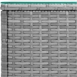 vidaXL Poly Rattan Tempered Glass Small Durable Side Table in Grey