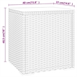 vidaXL Poly Rattan Tempered Glass Small Durable Side Table in Grey
