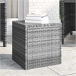 vidaXL Poly Rattan Tempered Glass Small Durable Side Table in Grey