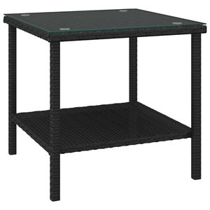 vidaXL Powder-Coated Steel Side Table in Black