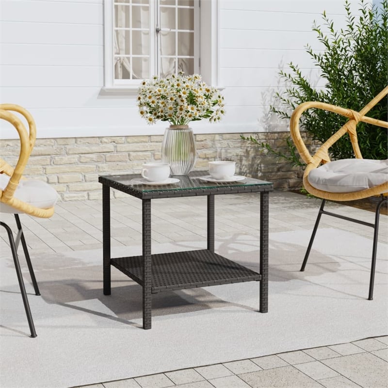 vidaXL Powder-Coated Steel Side Table in Black