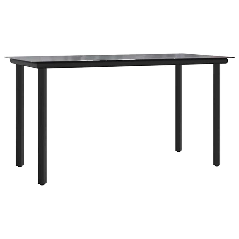 vidaXL Powder-Coated Steel Dining Table in Black
