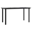 vidaXL Powder-Coated Steel Dining Table in Black