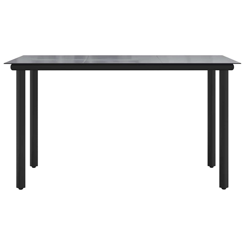 vidaXL Powder-Coated Steel Dining Table in Black