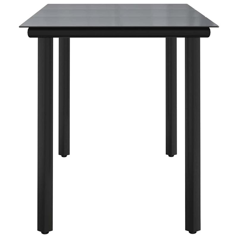 vidaXL Powder-Coated Steel Dining Table in Black