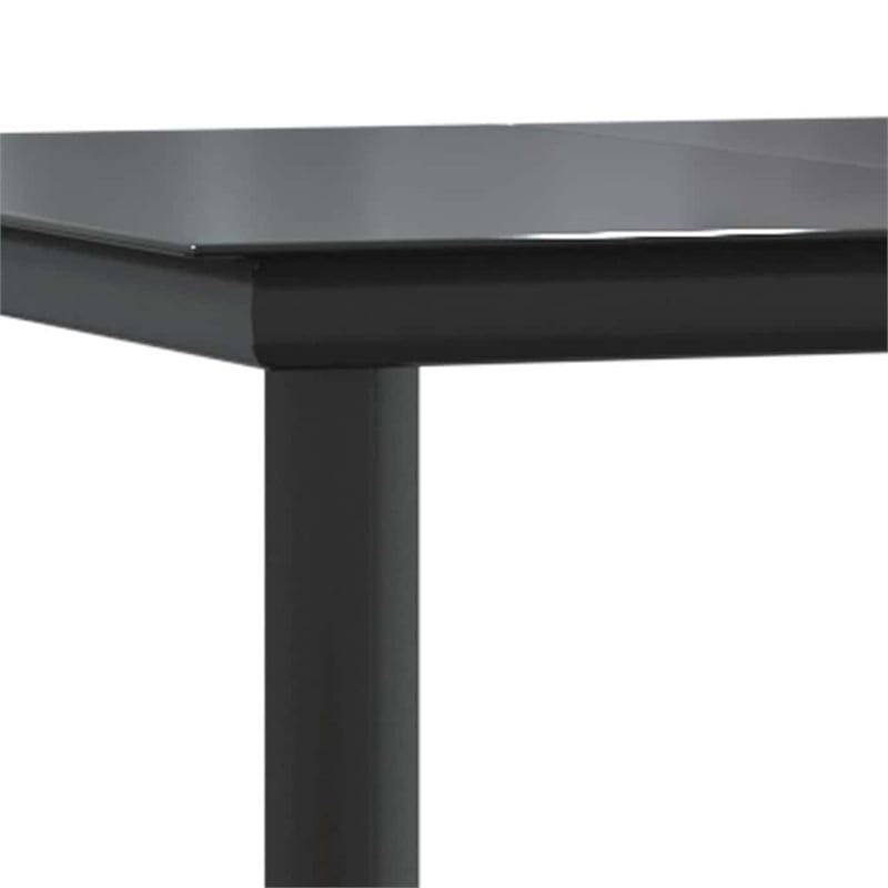 vidaXL Powder-Coated Steel Dining Table in Black