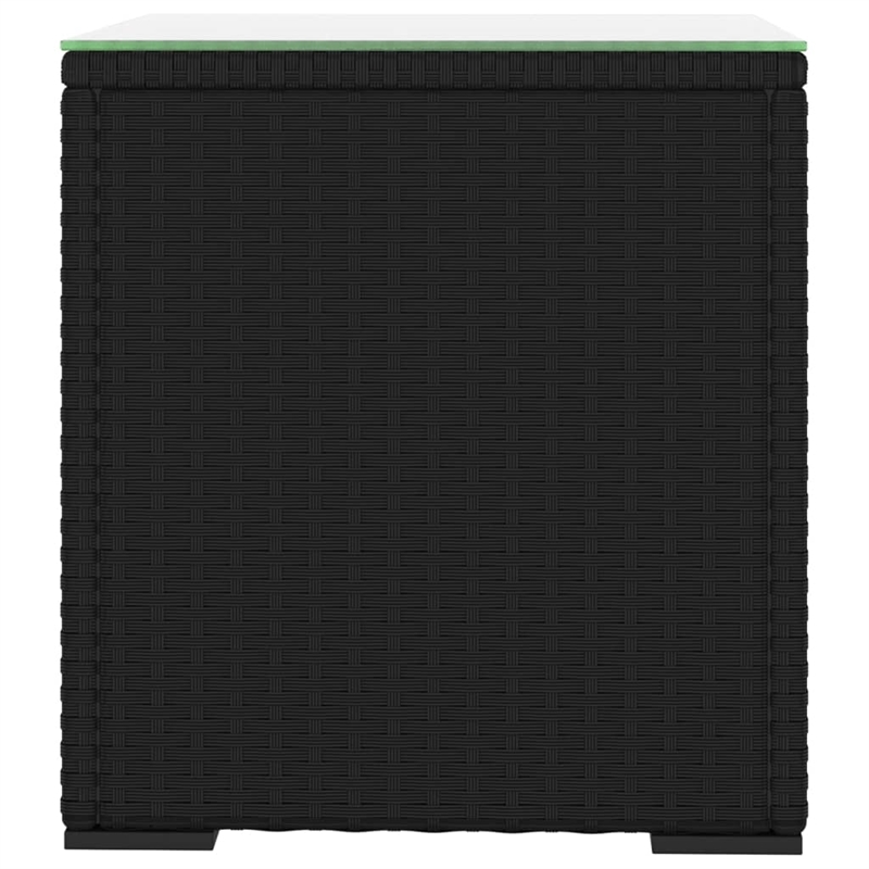 vidaXL PE Rattan Compact Durable Square Side Table in Black