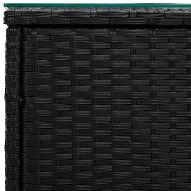 vidaXL PE Rattan Compact Durable Square Side Table in Black