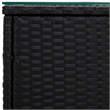 vidaXL PE Rattan Compact Durable Square Side Table in Black