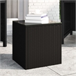 vidaXL PE Rattan Compact Durable Square Side Table in Black