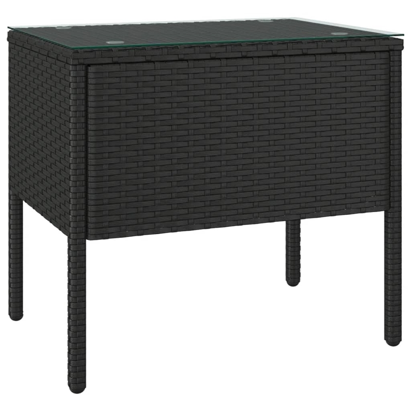 vidaXL Poly Rattan Compact Durable Side Table in Black