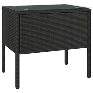 vidaXL Poly Rattan Compact Durable Side Table in Black