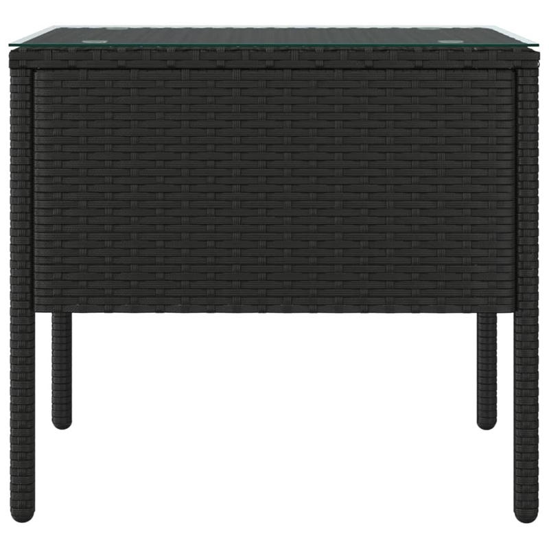 vidaXL Poly Rattan Compact Durable Side Table in Black