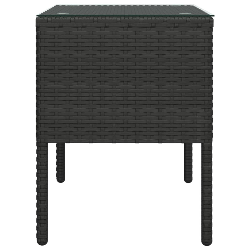 vidaXL Poly Rattan Compact Durable Side Table in Black