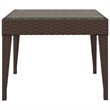 vidaXL Poly Rattan and Tempered Glass Side Table in Brown