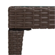 vidaXL Poly Rattan and Tempered Glass Side Table in Brown