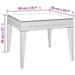 vidaXL Poly Rattan and Tempered Glass Side Table in Brown