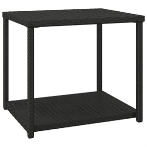 vidaXL PE Rattan Standard Side Table in Black