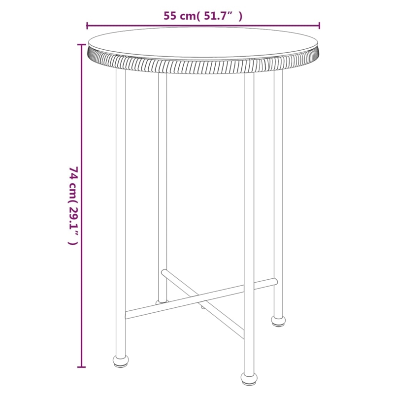 vidaXL Tempered Glass Dining Table in Clear