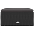 vidaXL Modular PE Rattan Small Garden Footstool in Black