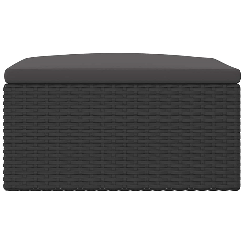 vidaXL Modular PE Rattan Small Garden Footstool in Black