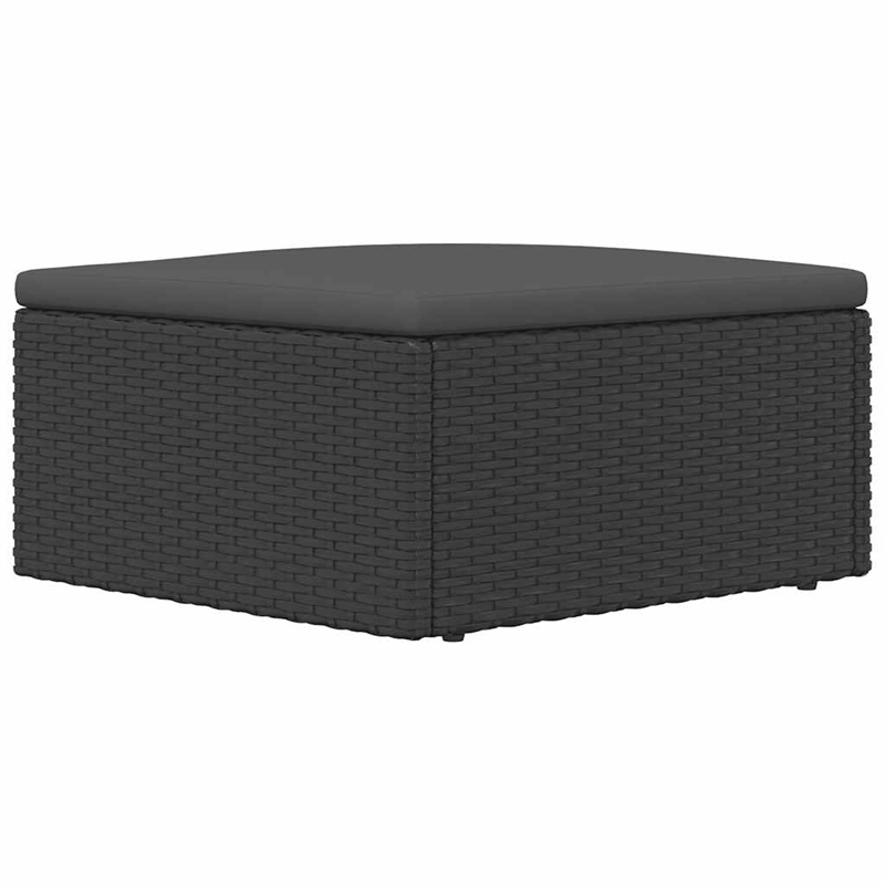 vidaXL Modular PE Rattan Small Garden Footstool in Black