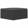 vidaXL Modular PE Rattan Small Garden Footstool in Black