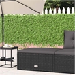 vidaXL Modular PE Rattan Small Garden Footstool in Black