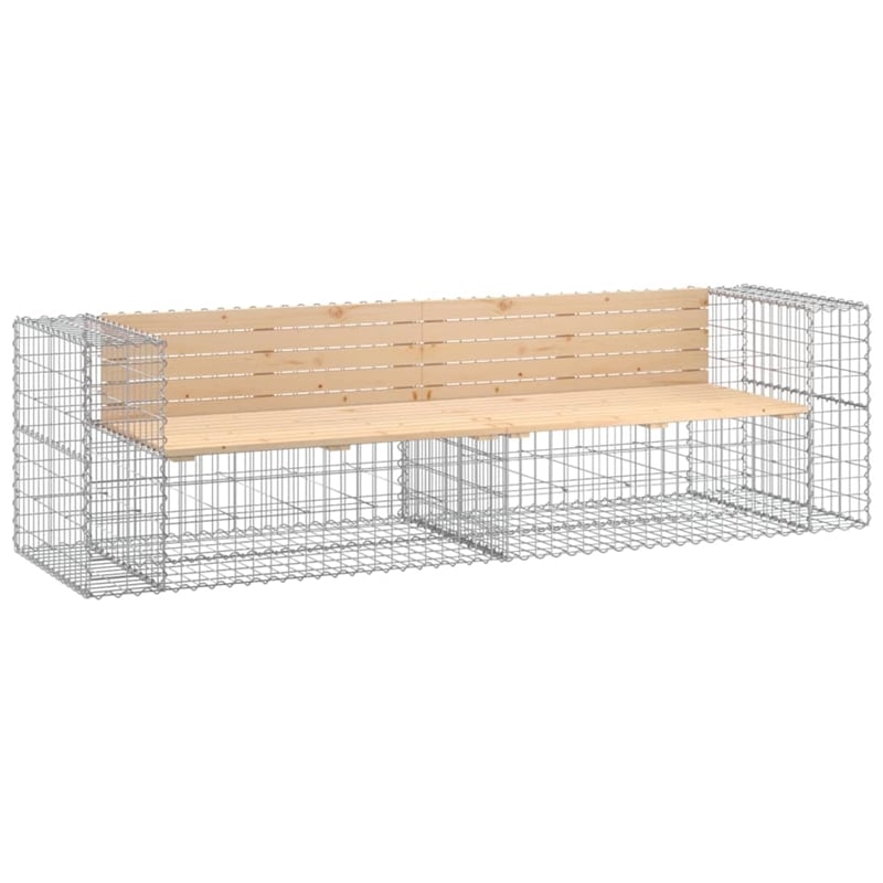 vidaXL Galvanized Steel Large Garden Bench in Natural