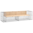 vidaXL Galvanized Steel Large Garden Bench in Natural