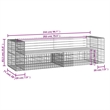 vidaXL Galvanized Steel Large Garden Bench in Natural