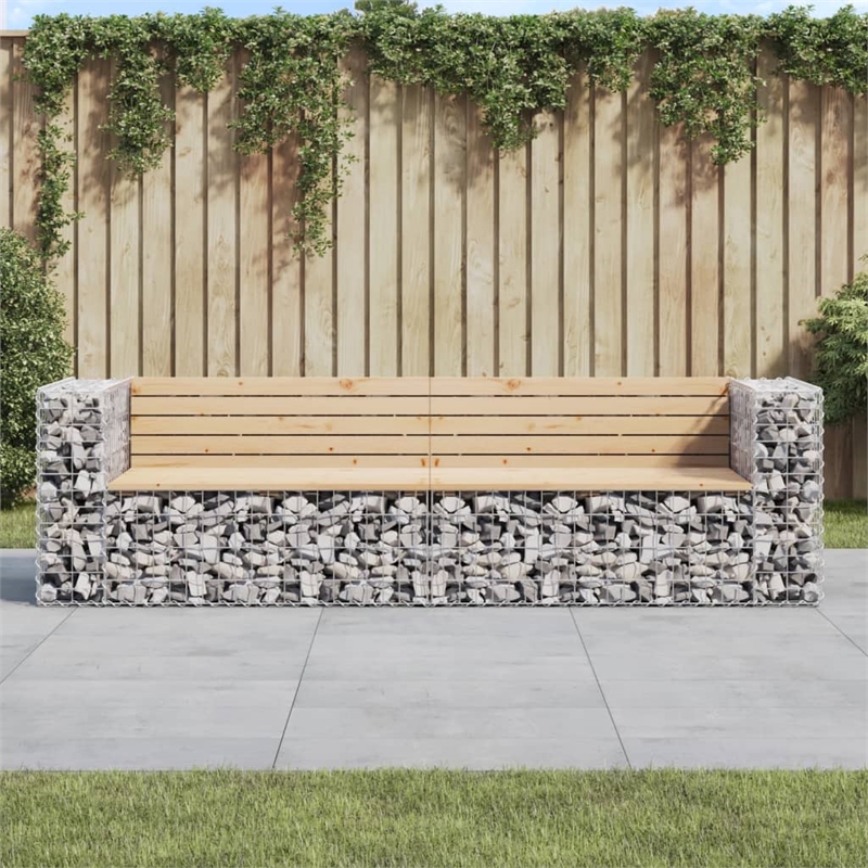 vidaXL Galvanized Steel Large Garden Bench in Natural