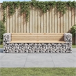 vidaXL Galvanized Steel Large Garden Bench in Natural