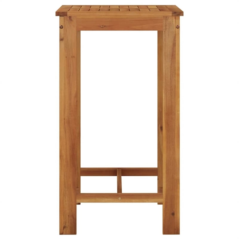 vidaXL Solid Acacia Wood Medium Durable Garden Bar Table in Brown/Natural