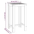 vidaXL Solid Acacia Wood Medium Durable Garden Bar Table in Brown/Natural