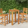 vidaXL Solid Acacia Wood Medium Durable Garden Bar Table in Brown/Natural