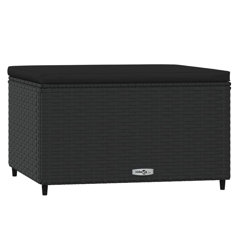 vidaXL PE Rattan Adjustable Square Patio Footrest in Black