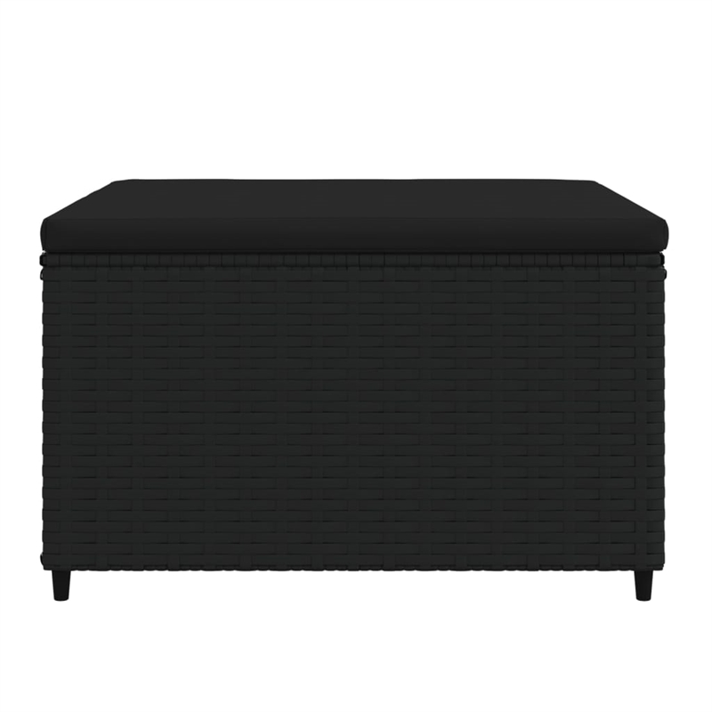 vidaXL PE Rattan Adjustable Square Patio Footrest in Black