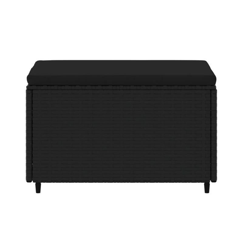 vidaXL PE Rattan Adjustable Square Patio Footrest in Black