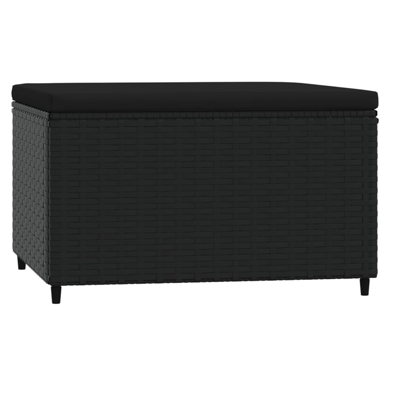 vidaXL PE Rattan Adjustable Square Patio Footrest in Black