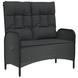 vidaXL Reclining Garden Bench in Black